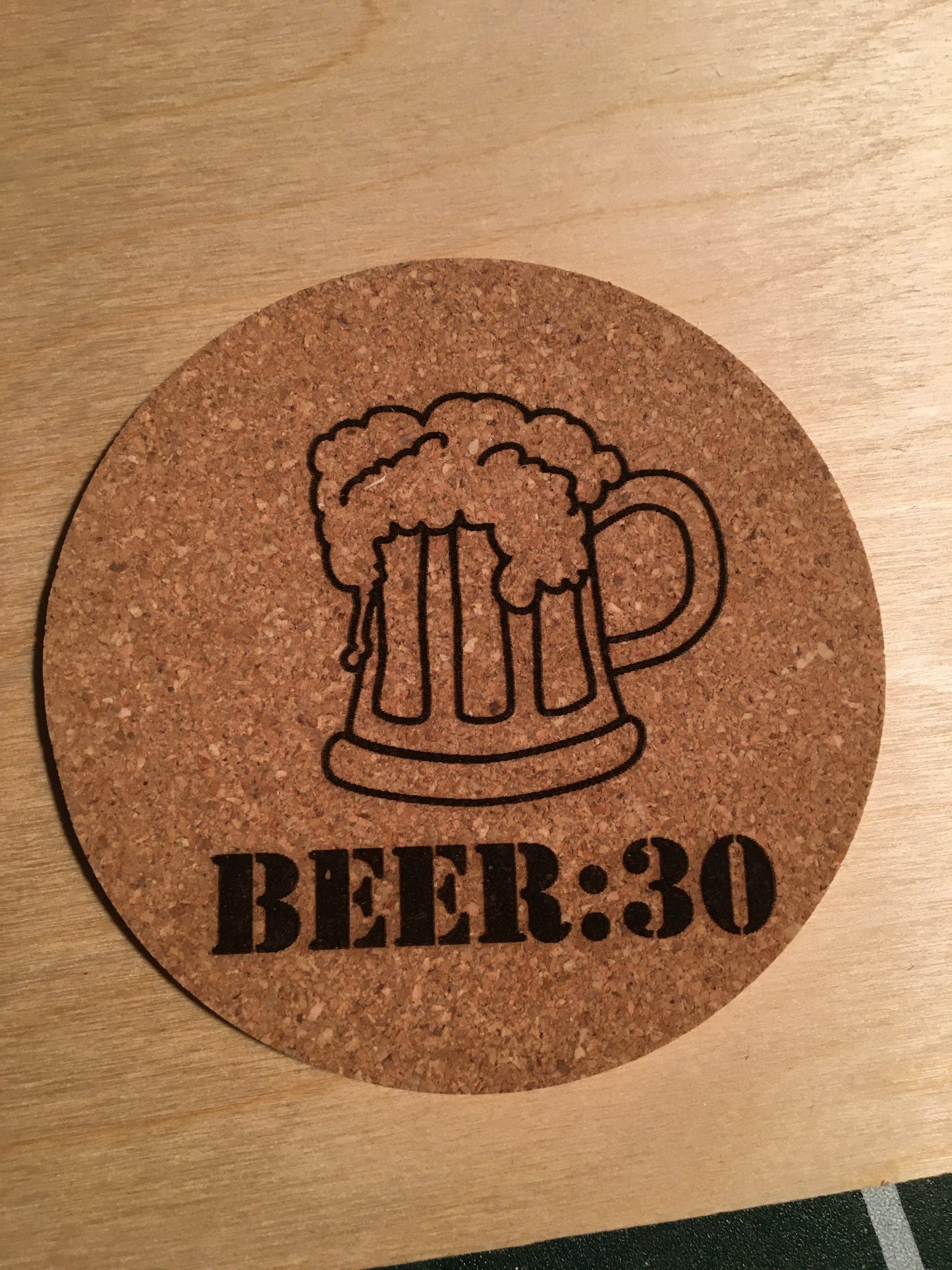 Laser Engraved 4" Cork Coaster