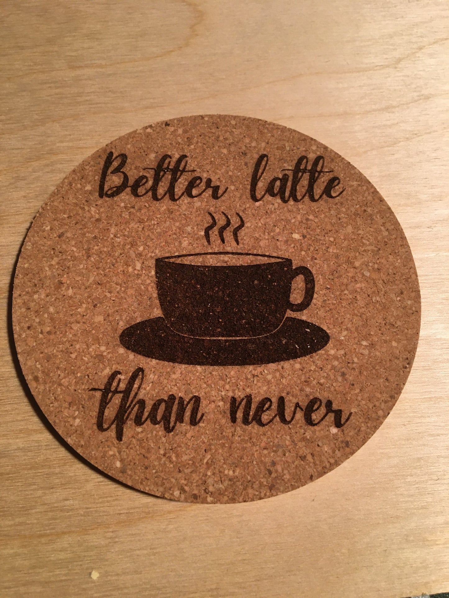Laser Engraved 4" Cork Coaster