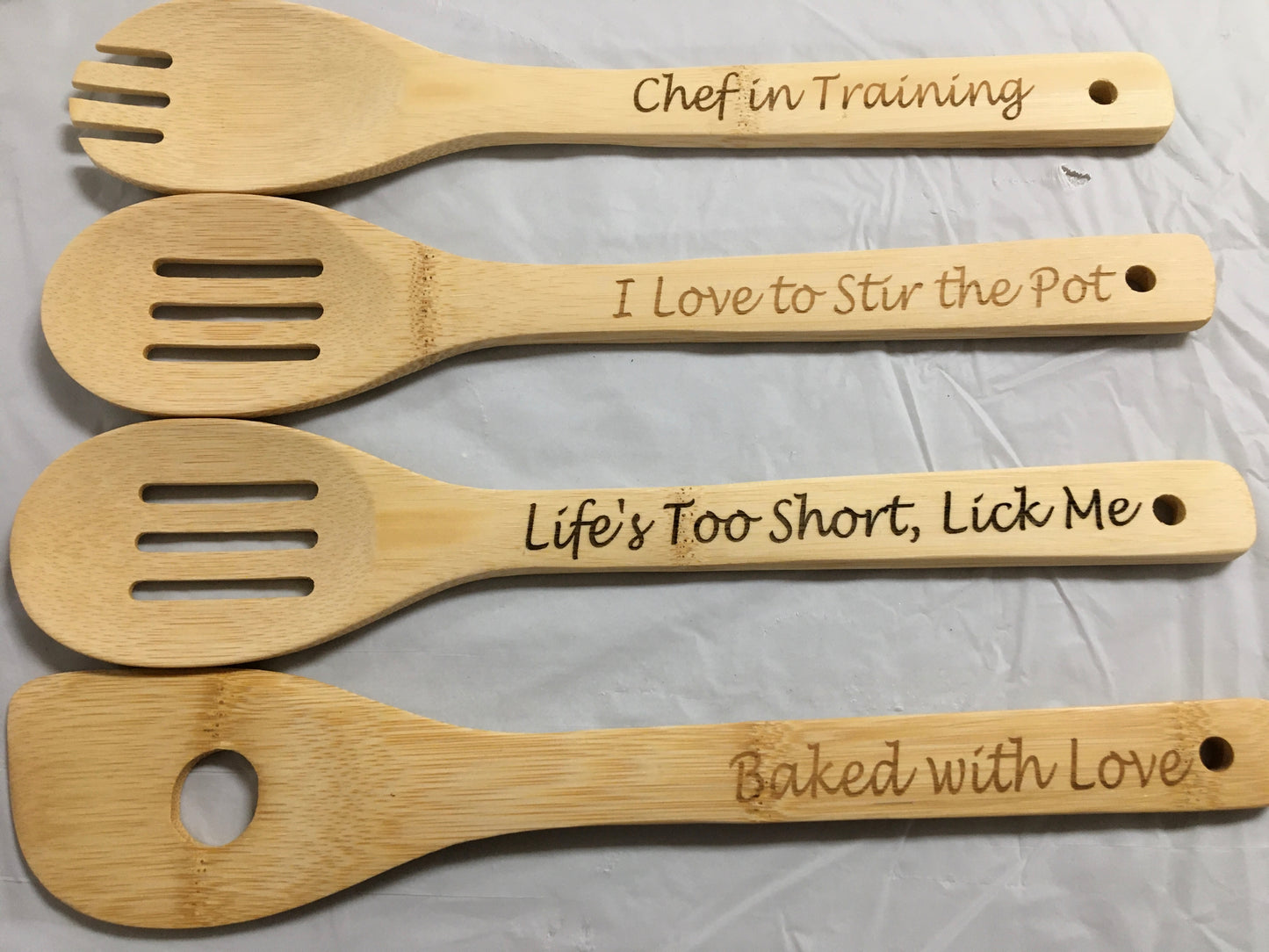 Engraved Bamboo Utensils