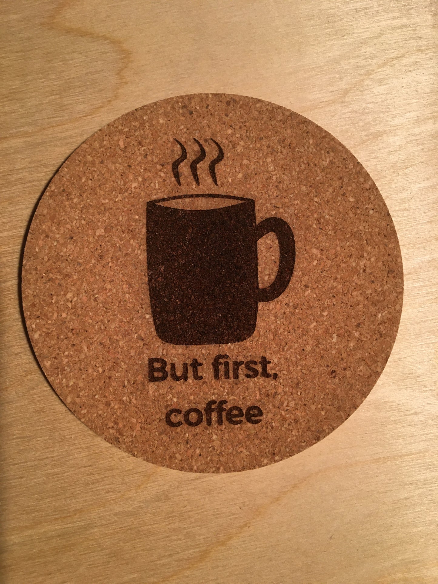 Laser Engraved 4" Cork Coaster